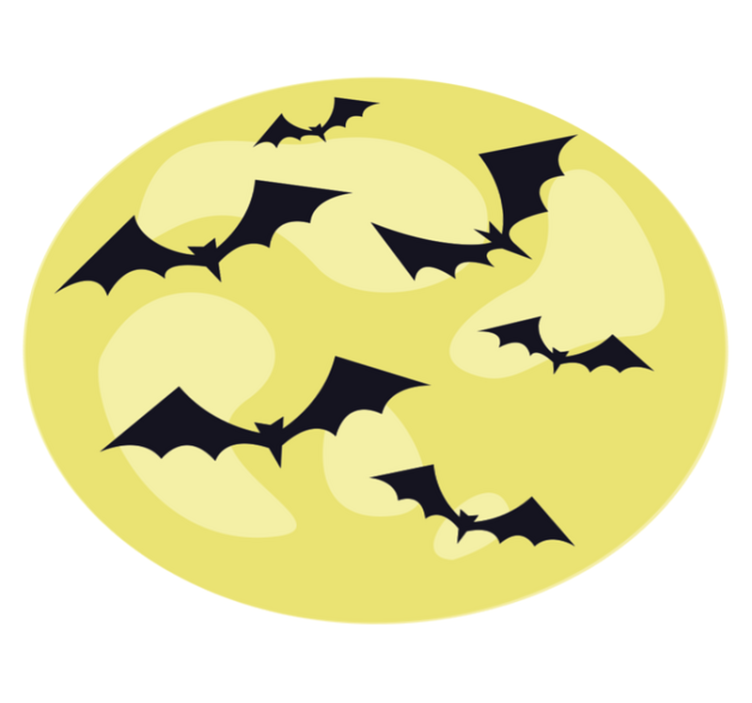 Covor de vinil Halloween cerc de lilieci nocturni - TenStickers