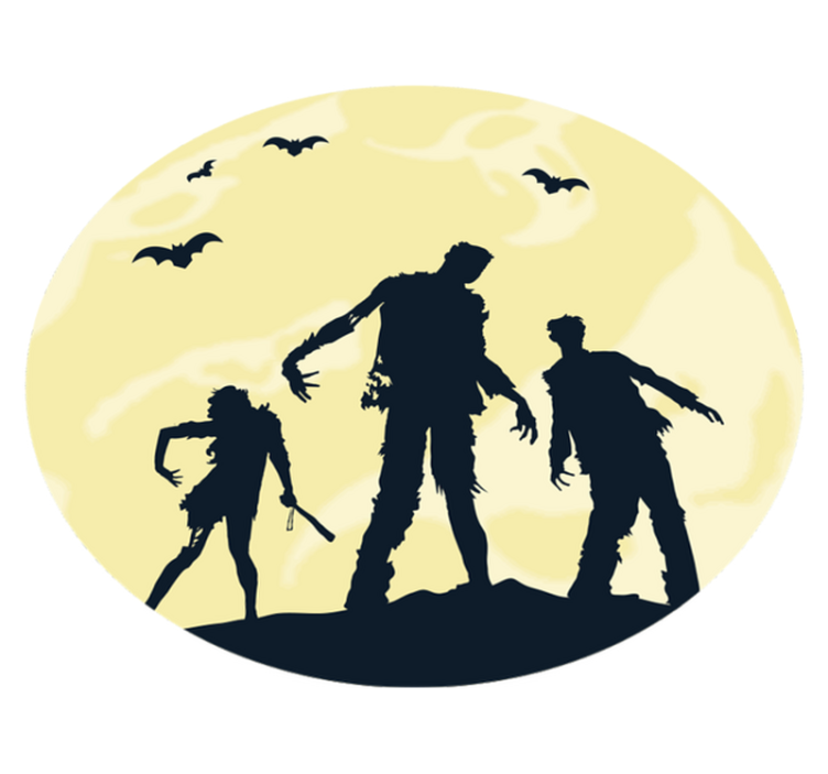 Covor de living din vinil de familie horror zombie - TenStickers