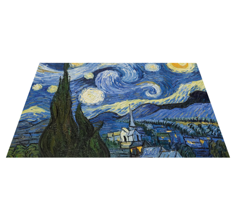 Covor van gogh starry night din vinil pentru sufragerie - TenStickers