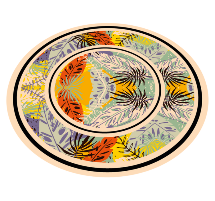 Covor vinil flori și plante motiv circular botanic - TenStickers