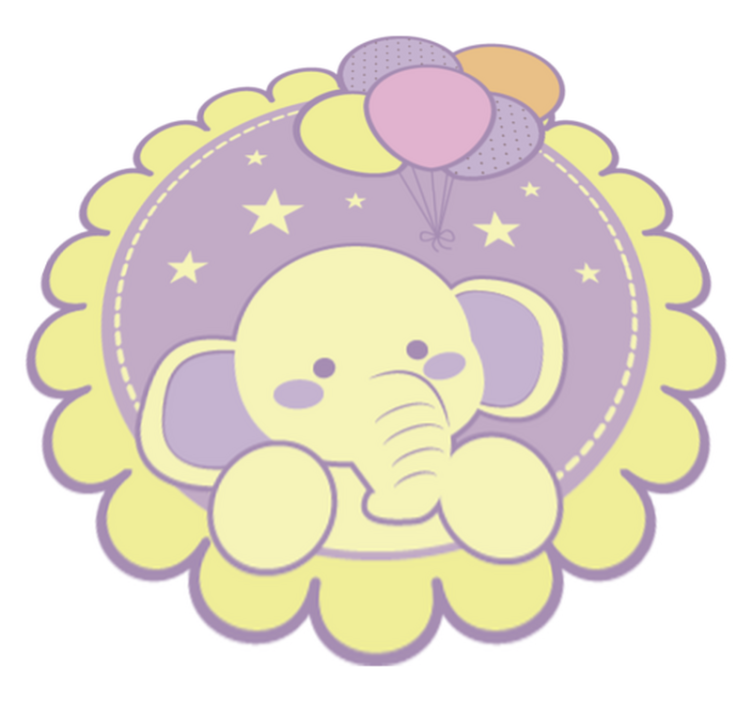 Covor de vinil pentru copii baloane de elefant - TenStickers