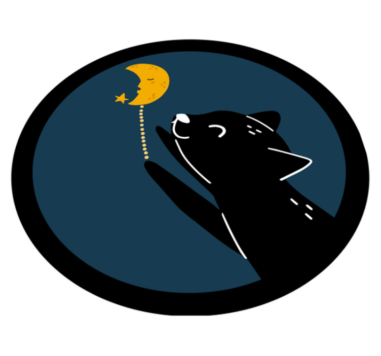 Covor de vinil pentru copii pisica luminata de luna - TenStickers