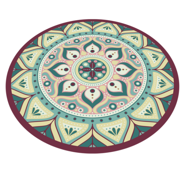Covor rotund de vinil mandala multicolor - TenStickers