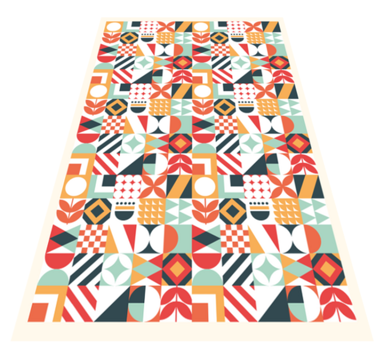Covor de vinil geometric mozaic simetric - TenStickers