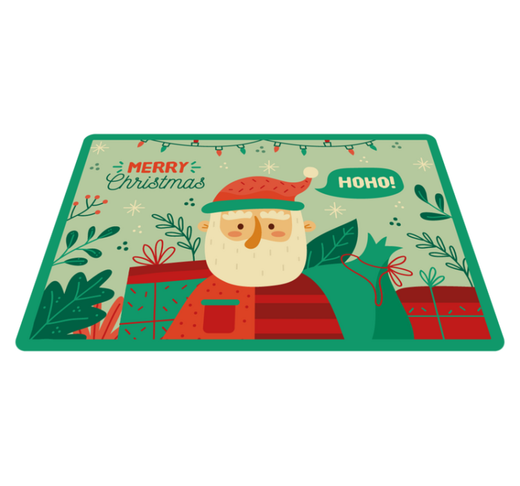 Covor vinil Crăciun ilustrație festivă a lui moș crăciun - TenStickers