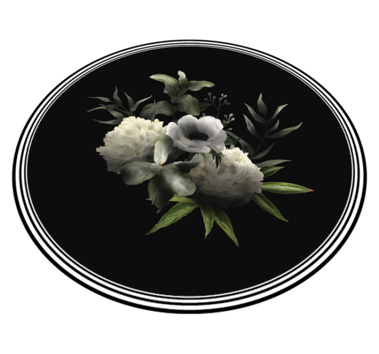 Covor vinil flori și plante eleganță florală monocromă - TenStickers