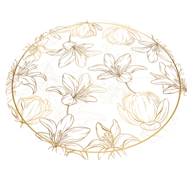 Covor floral cu flori aurii - TenStickers