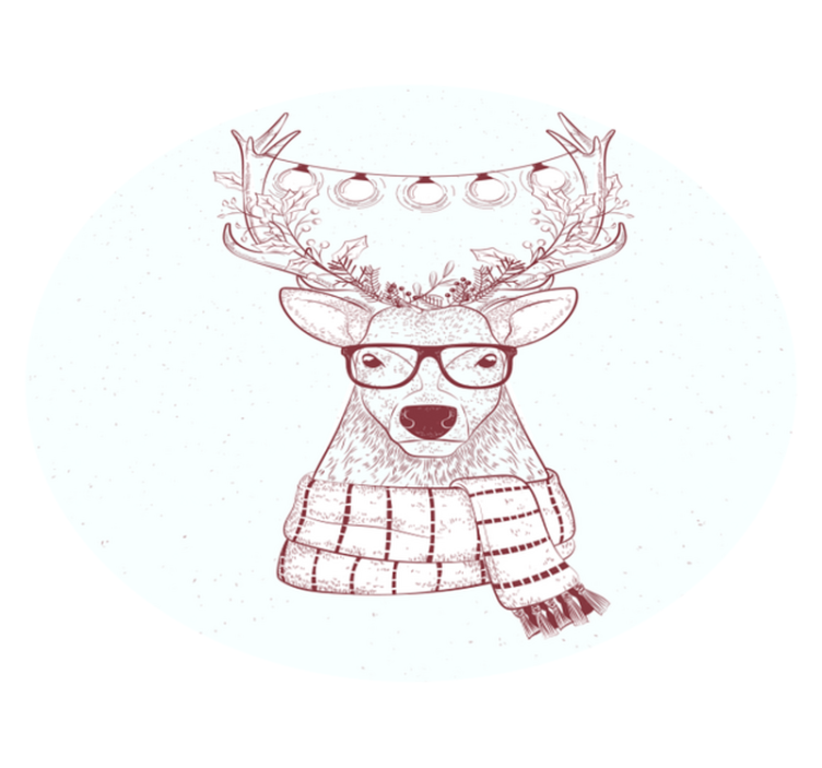 Covor vinil Crăciun ilustrație festivă a renului - TenStickers