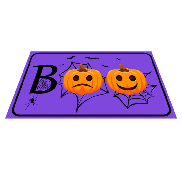 Covor de vinil Halloween dovleac pânză de păianjen boo - TenStickers