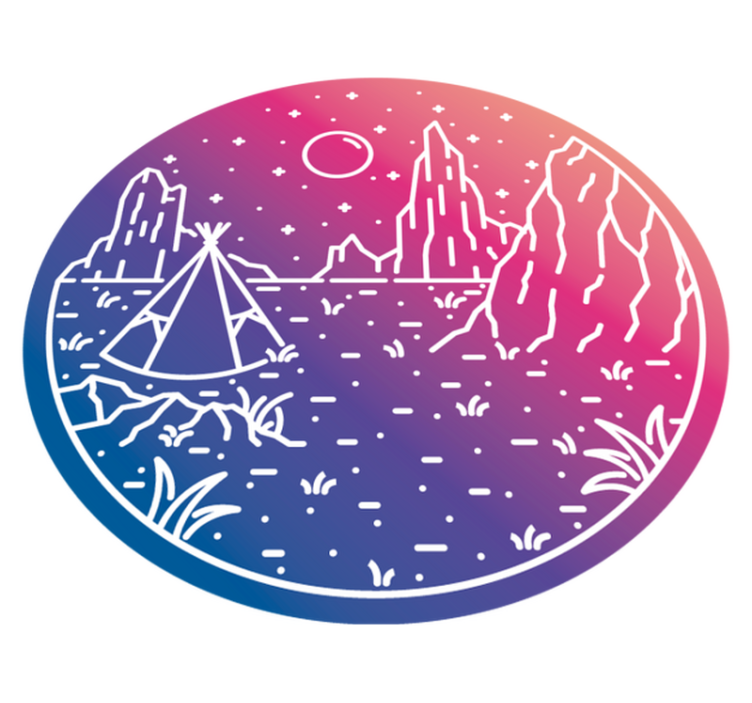 Covor vinil cu aspect de natura scena de noapte de camping - TenStickers