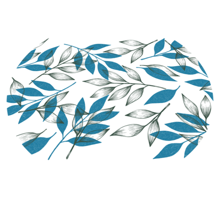 Covor floral din vinil cu frunze albastre și verzi - TenStickers