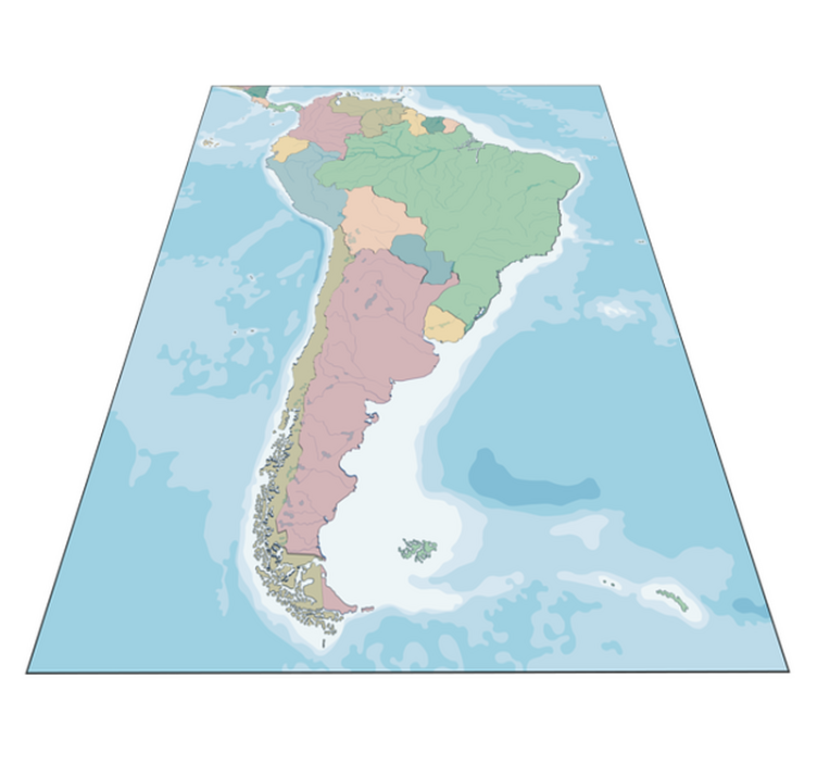 Covor de vinil harta lumii ilustrare cartografică - TenStickers