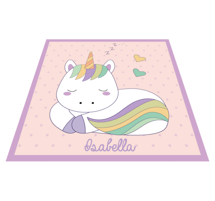 Covor de vinil cu nome unicorn adormit - TenStickers