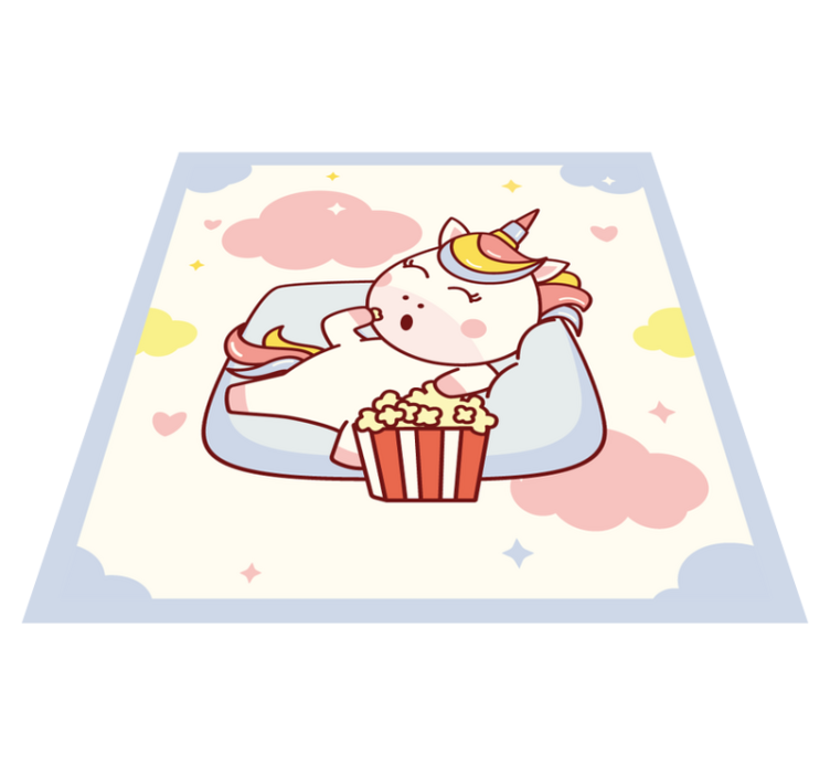 Covor de vinil pentru copii relaxare cinema unicorn - TenStickers