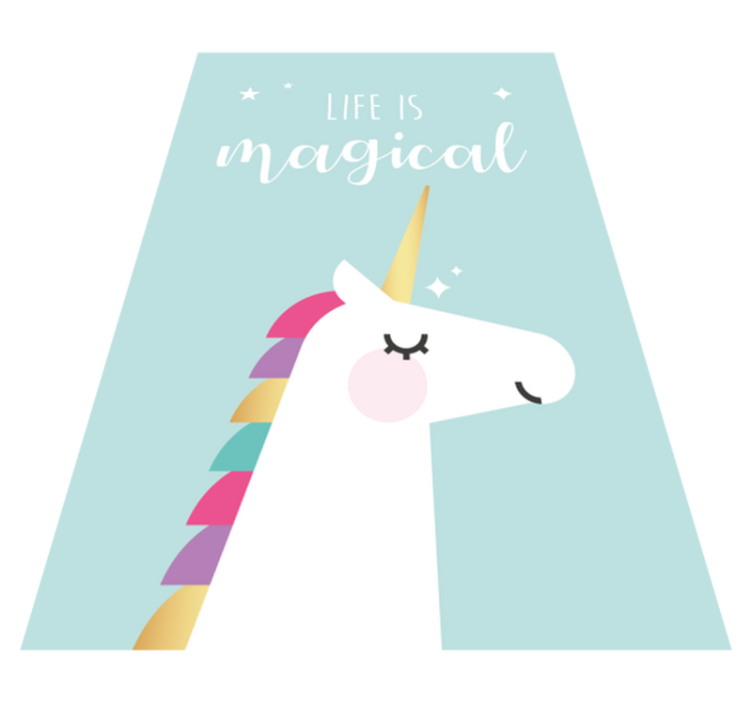 Covor de vinil pentru copii frază magică cu unicorn - TenStickers