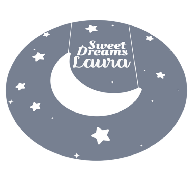 Covor de vinil cu nome design lunar personalizat - TenStickers