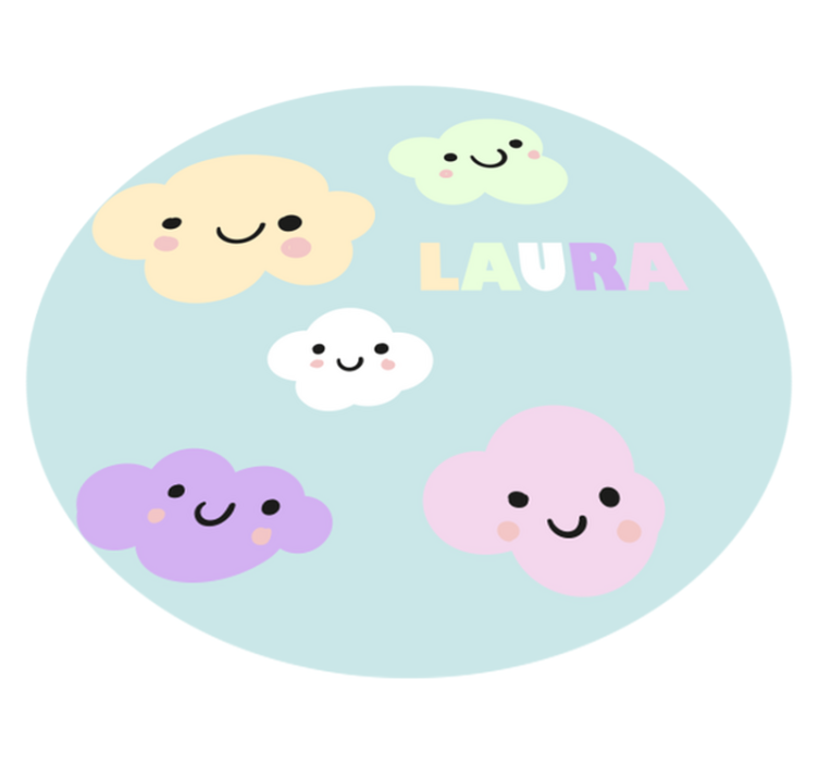 Covor de vinil cu nome nori personalizabili - TenStickers