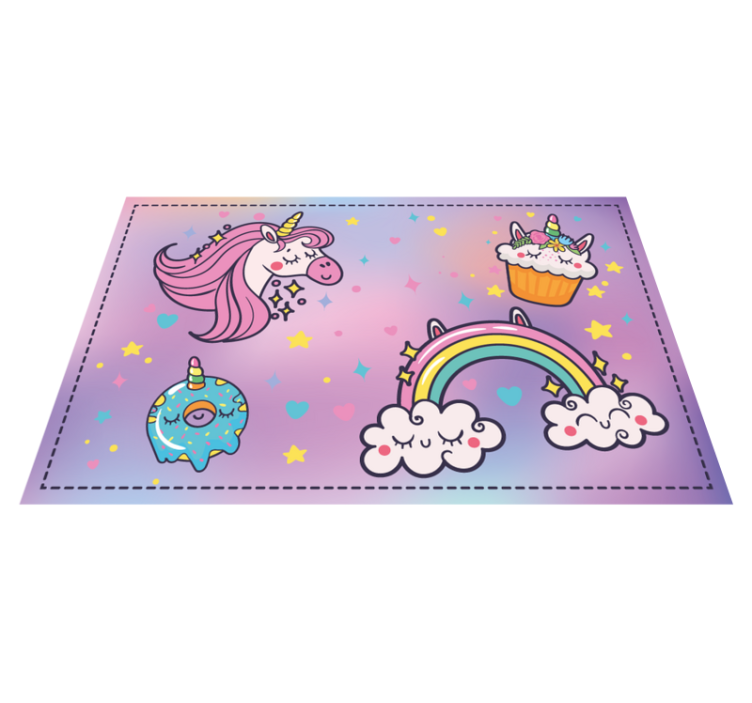 Alții covor de vinil temă fantastică cu unicorn - TenStickers