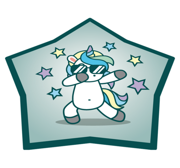Covor de vinil pentru copii stea unicorn cool - TenStickers