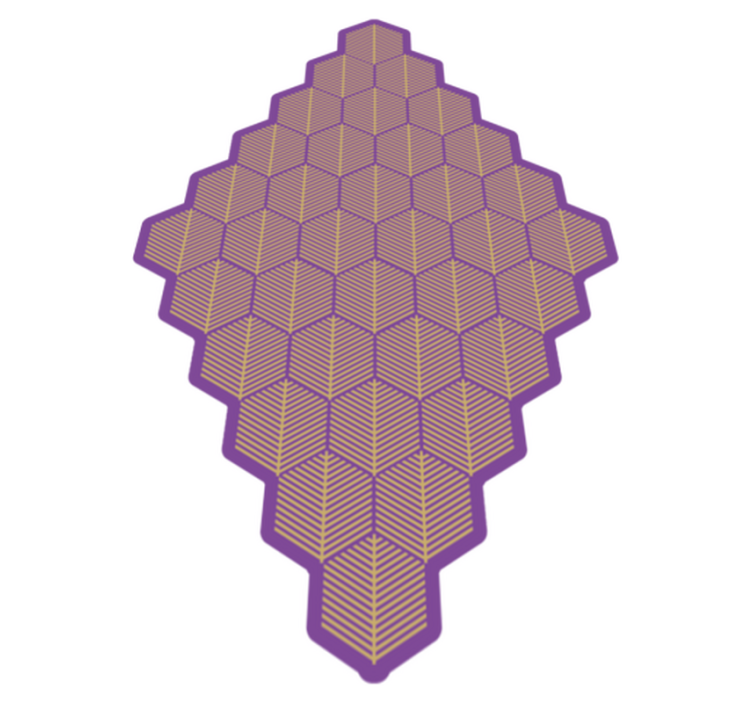 Covor de vinil geometric hexagoane geometrice violet - TenStickers