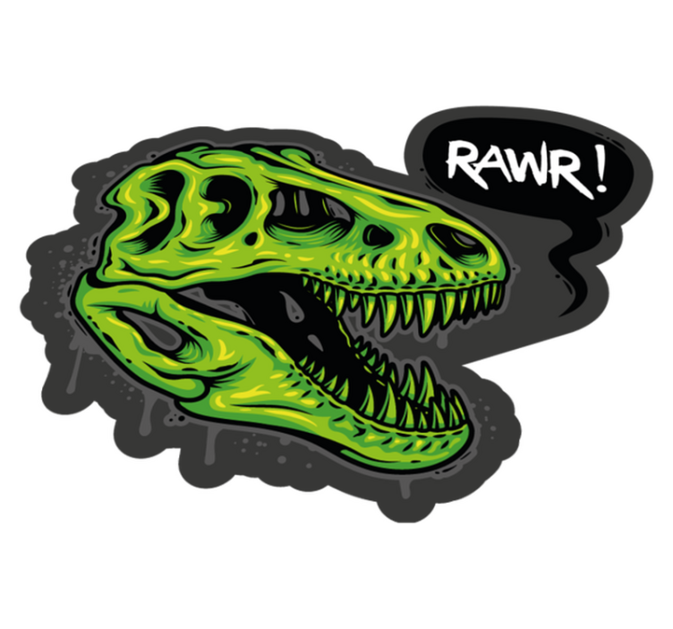 Ilustrare cap de dinozaur cu text - TenStickers