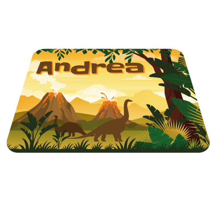 Frumos peisaj dinozauri personalizat mat - TenStickers