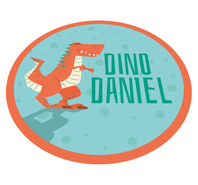 Alții covor de vinil cerc personalizat de dinozaur - TenStickers
