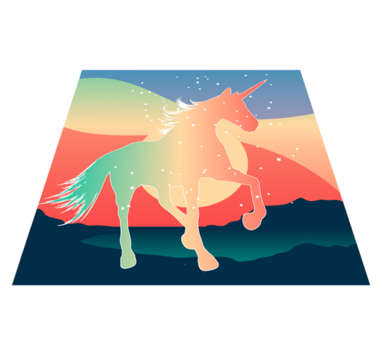 Covor de vinil unicorn curcubeu - TenStickers
