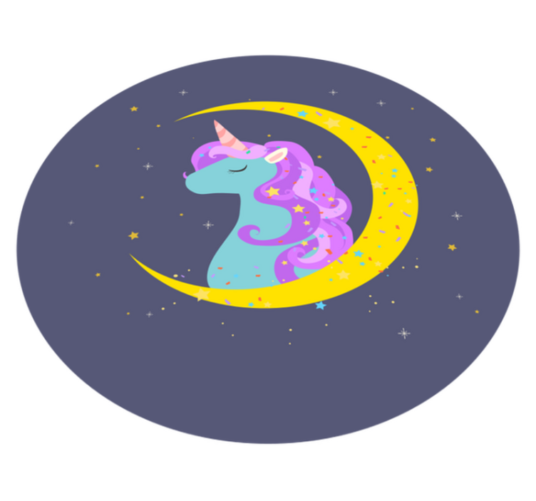 Covor de vinil pentru copii imagini cu semilună unicorn - TenStickers