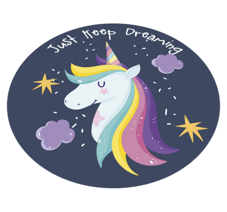 Continuă să visezi cu covor de vinil pentru copii unicorn - TenStickers