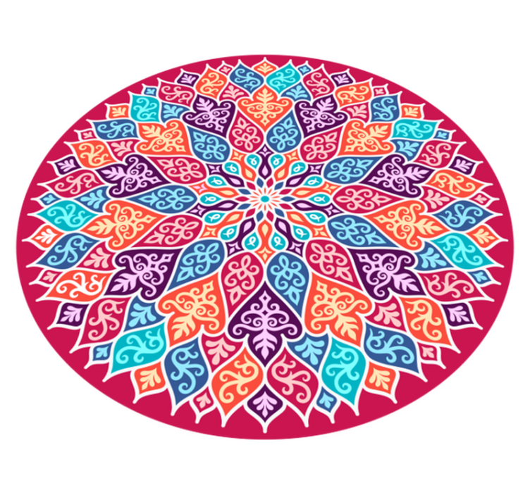 Covor vinil mandala motiv mandala colorat - TenStickers