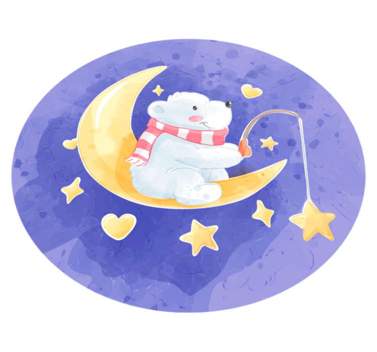 Covor de vinil pepiniere pui de urs luminat de lună - TenStickers