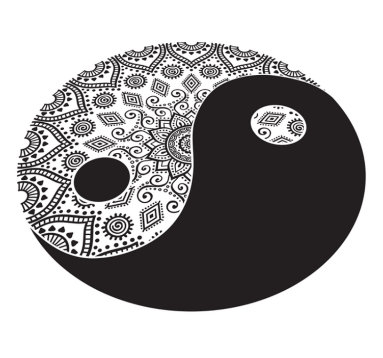 Covor de vinil mandala yin yang mandala - TenStickers