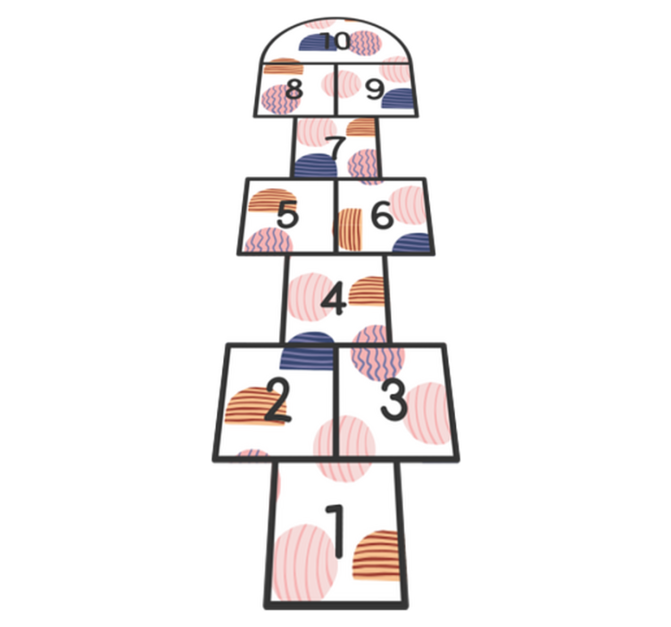 Covor vinil alfabet numere de hopscotch - TenStickers