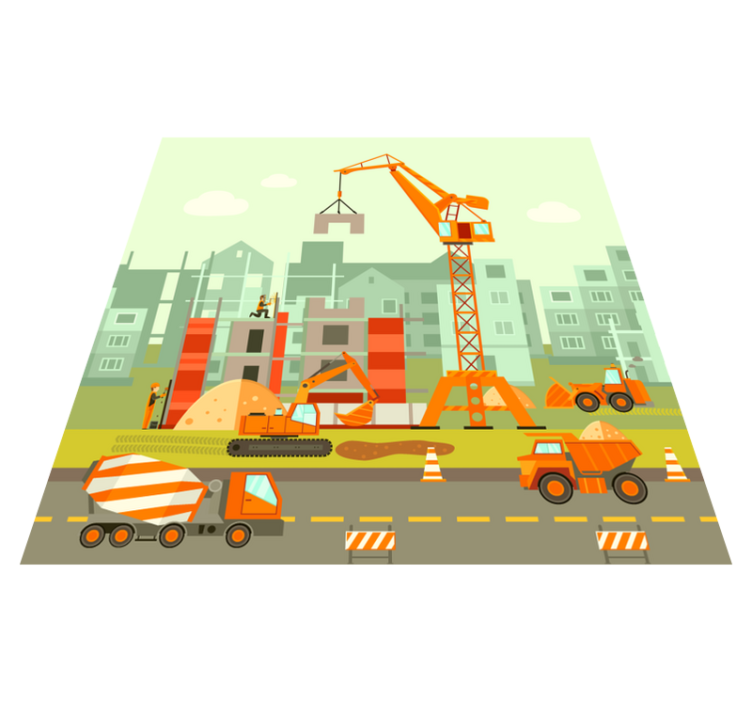 Covor de vinil pentru copii loc de joaca de constructii - TenStickers