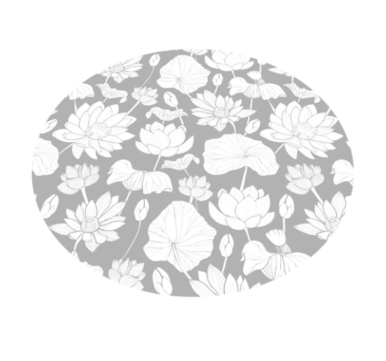 Covor vinil flori și plante monocrom floral - TenStickers