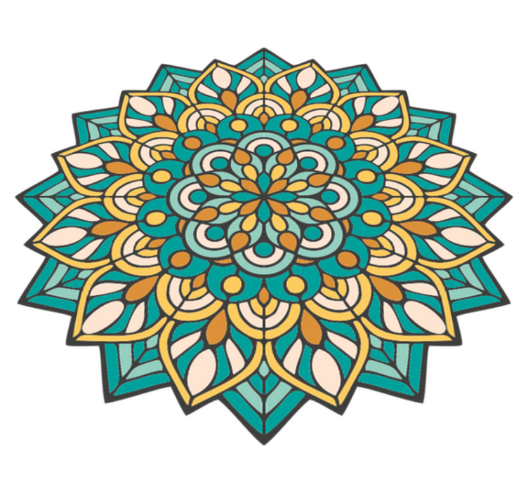 Covor mandala verde și portocaliu mandala - TenStickers