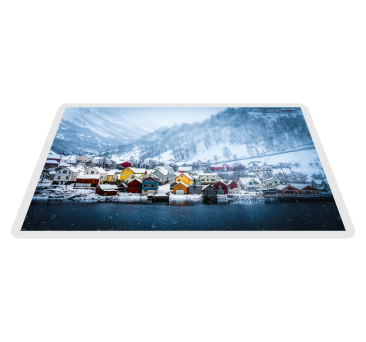 Norvegian fiord iarna natură covor vinil - TenStickers