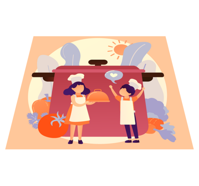 Covor de vinil pentru copii personaje culinare - TenStickers