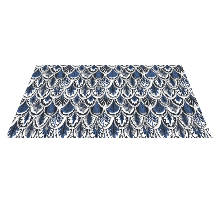 Covor de vinil albastru cu pene de pasăre - TenStickers