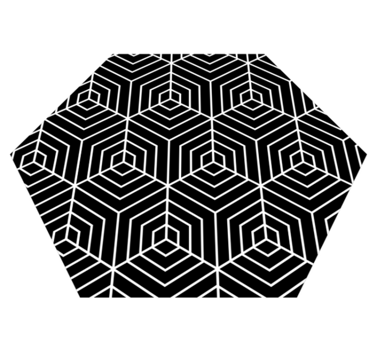 Covor de vinil geometric labirint hexagonal - TenStickers