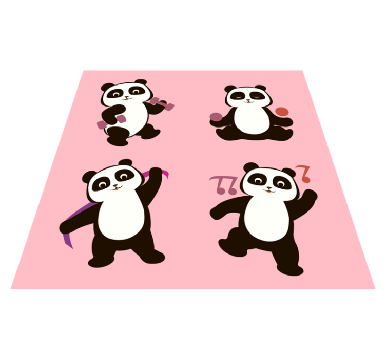 Covor de vinil pentru copii motiv pentru dansul panda - TenStickers