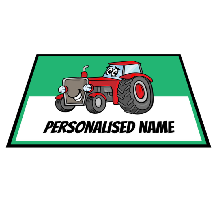 Tractor roșu personalizat covor personalizat - TenStickers