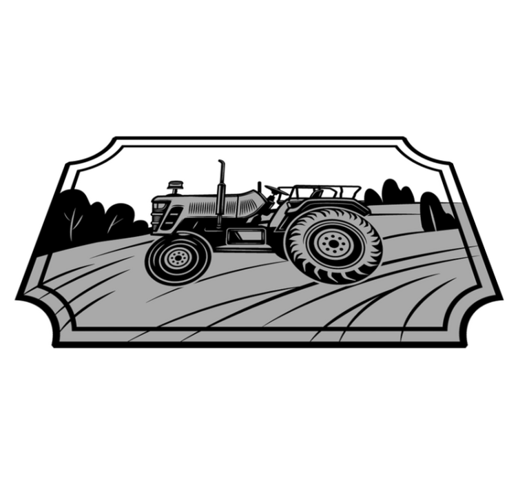 Alții covor de vinil tractor monocrom - TenStickers