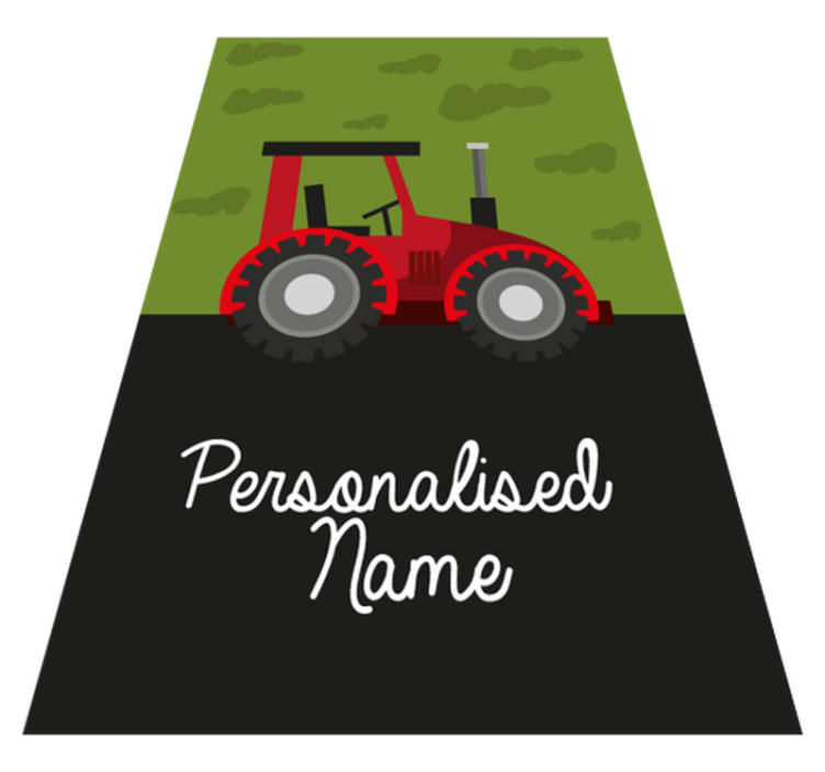 Covoraș personalizat pentru tractor verde și negru - TenStickers