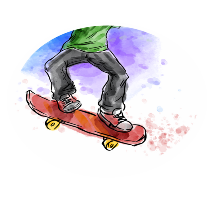 Alții covor de vinil ilustrație de skateboard - TenStickers