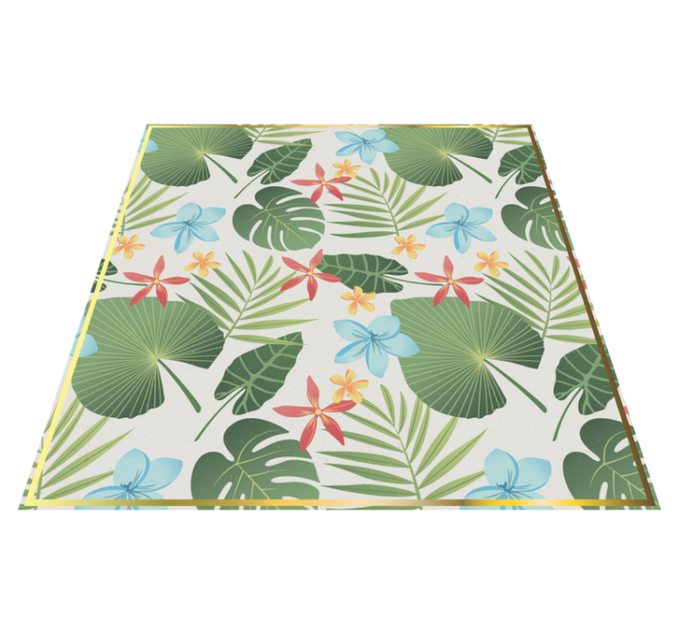 Covor vinil flori și plante design floral tropical - TenStickers