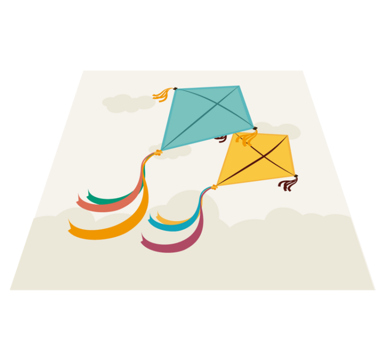 Covor de vinil pentru copii ilustrație de zmee zburătoare - TenStickers