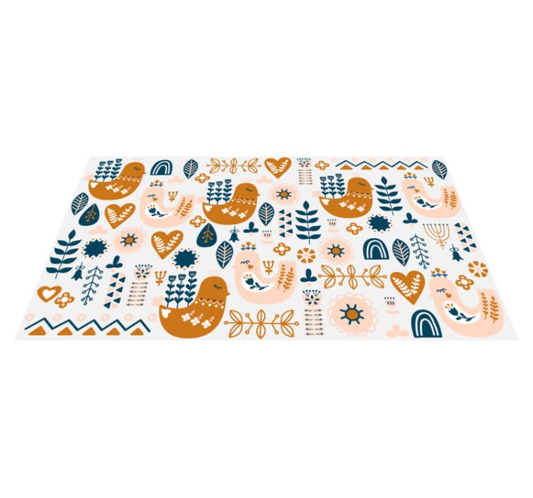 Copii cu covor nordic din vinil pasăre cântătoare - TenStickers