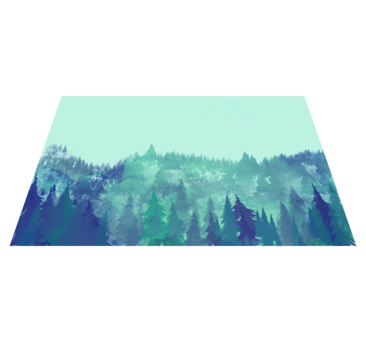 Covor vinil cu aspect de natura pădure verde luxuriantă - TenStickers